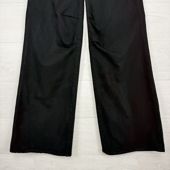 Anthropologie AMO Severine‎ Cargo High Rise Wide Leg Jeans Size 26 Black Relaxed - Picture 5 of 16